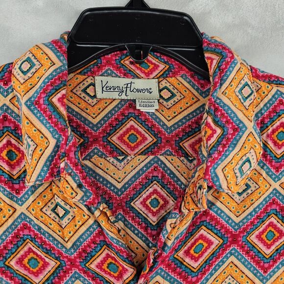 Kenny Flowers Limited Edition Hawaiian Camp Shirt Rayon Multicolor Size Medium - Picture 2 of 6